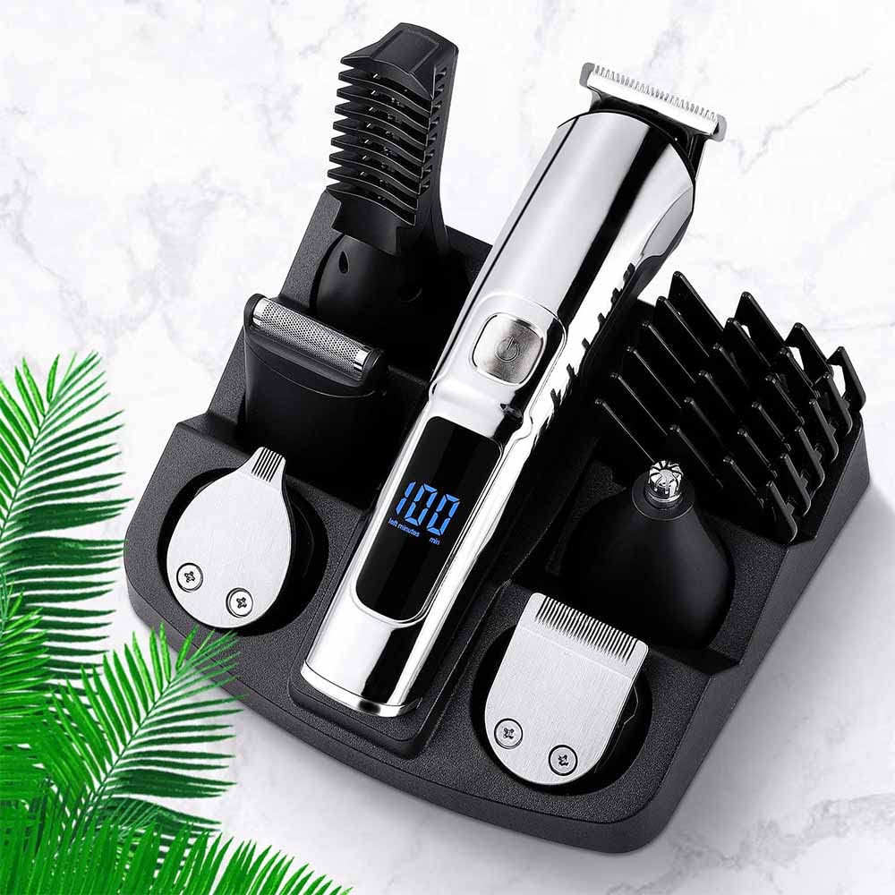 VOICEPTT Afeitadora Electrica y Barbero Eléctrico, 16 en 1 kit de rasurado para hombre, Máquina para Cortar Cabello de Barba/Nariz/Pelo/Cara/Cuerpo, USB Carga Rápida