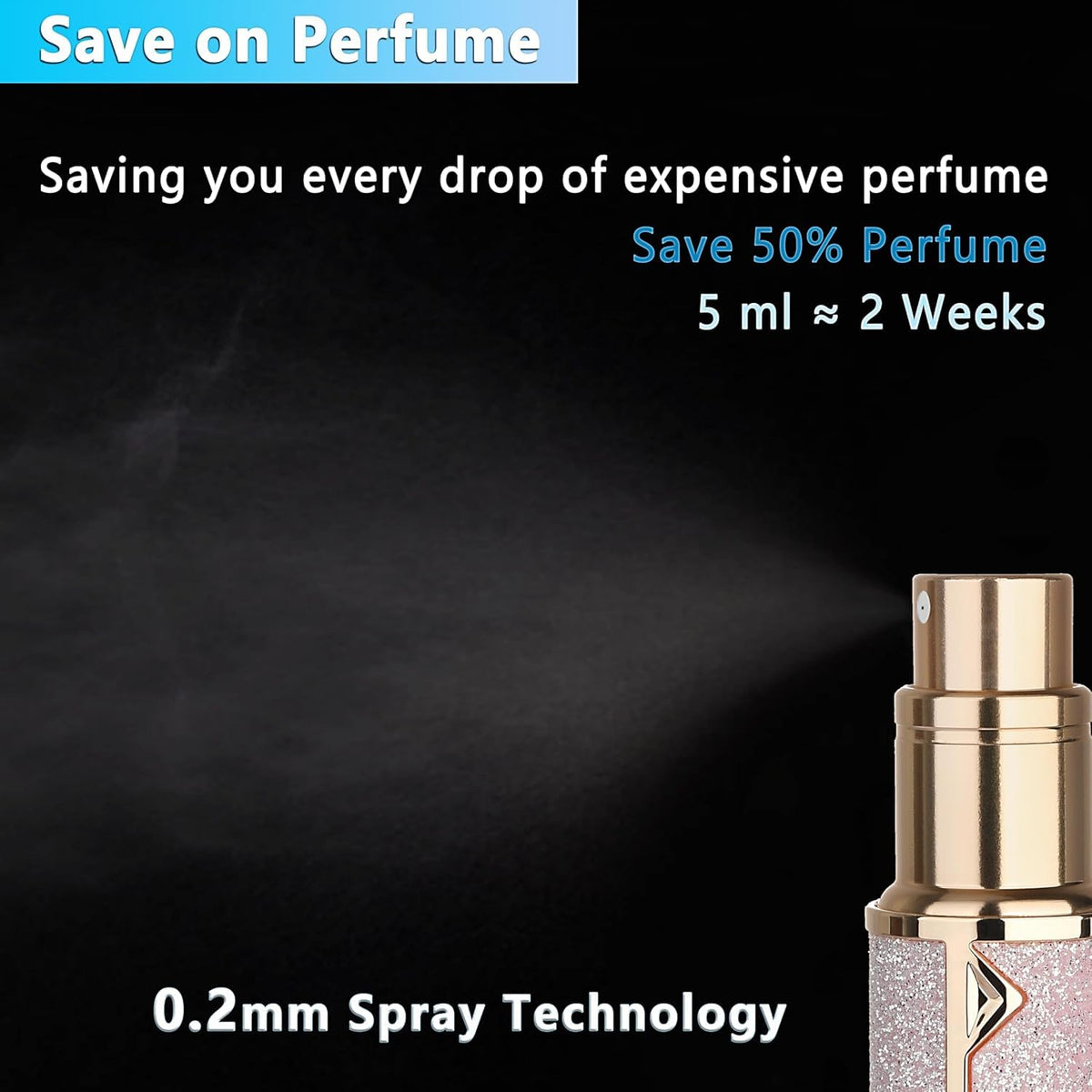 SAWOHO - Atomizador de perfume de viaje, rellenable, botella rellenable, atomizador de perfume de relleno inferior, mini dispensador de colonia, pulverizador de fragancias portátil, contenedor de