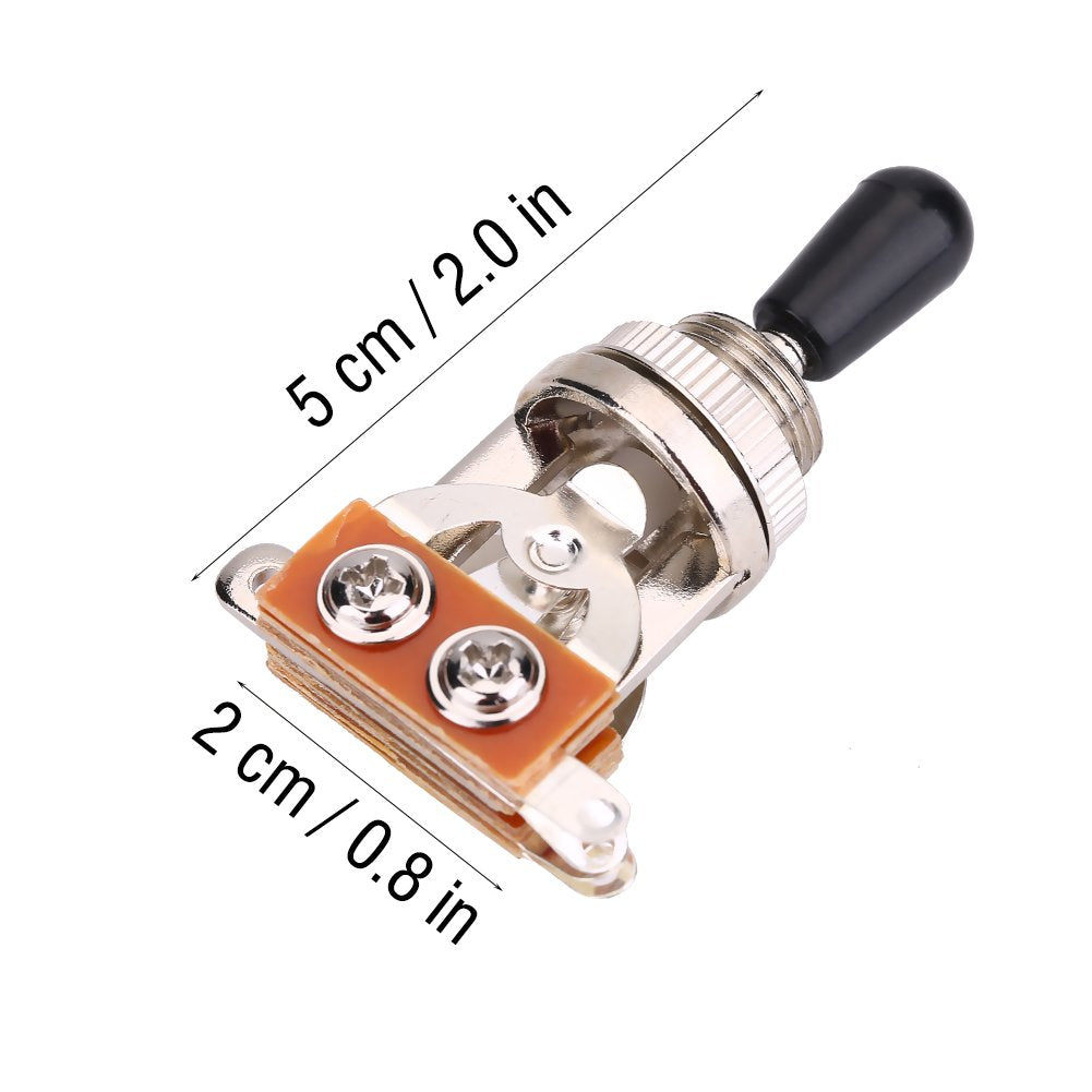 Interruptor de 3 vías, 1 interruptor de palanca de metal de 3 vías para guitarra eléctrica LP (plateado)