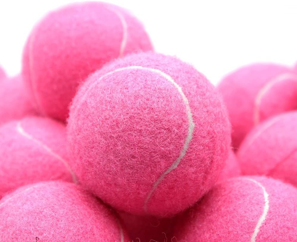 Magicorange - Pelotas de tenis, paquete de 12 pelotas de entrenamiento avanzadas, vienen con bolsa de malla para un fácil transporte, buenas para entrenamiento principiante (rosa)