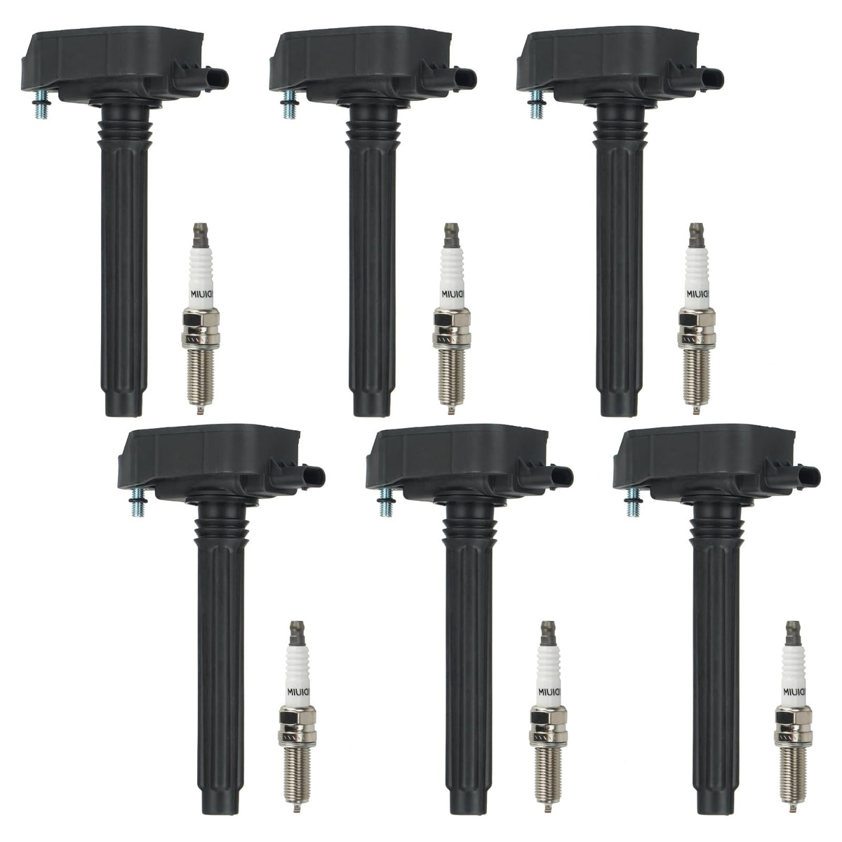 Paquete de Bocinas de Encendido y Bujías de Iridio UF807 IGN473 para Chrysler Pacifica, Dodge Durango, Jeep Grand Cherokee y Wrangler 3.6L V6
