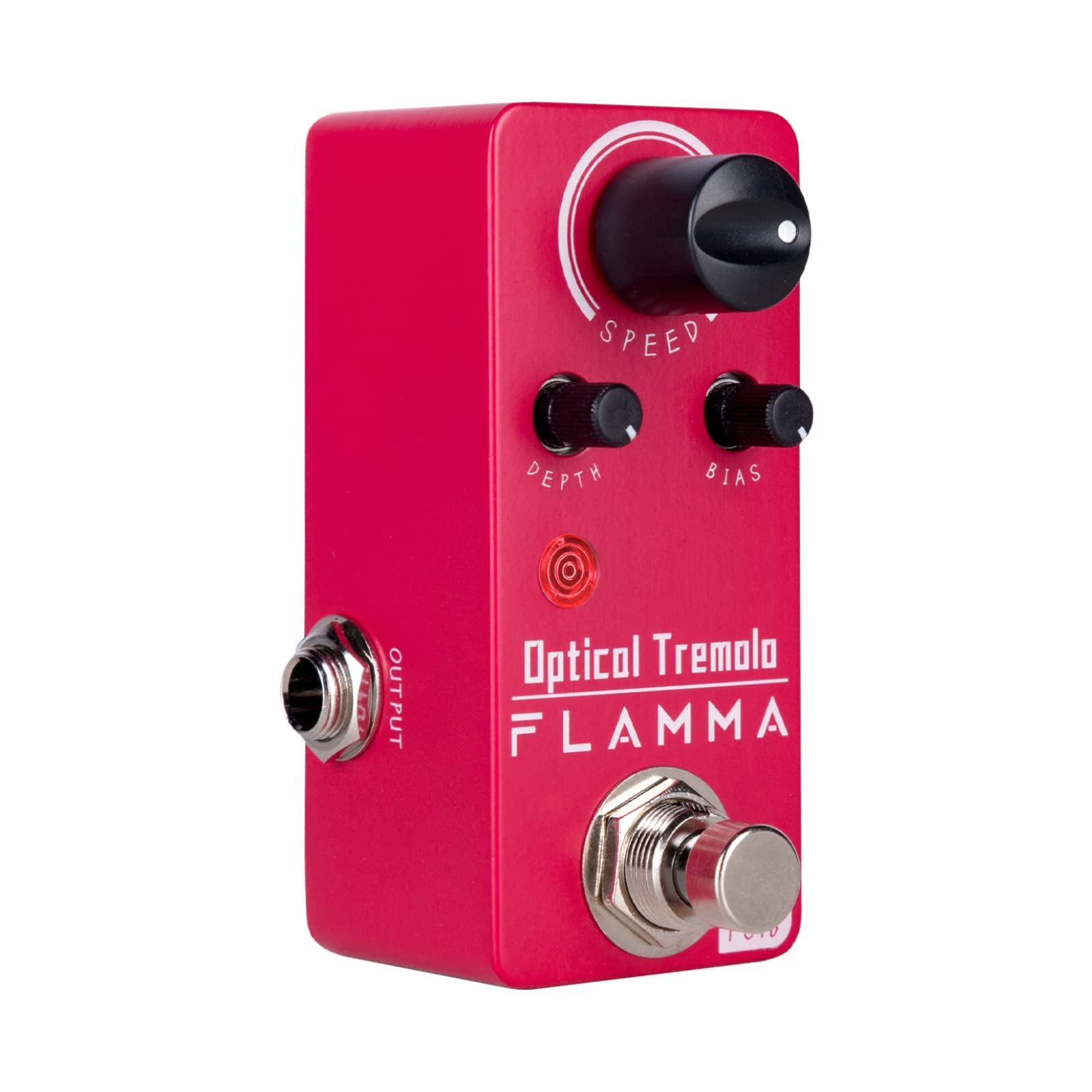 Pedal de Efectos de Guitarra Flamma Trémolo Óptico Mini True Bypass Portátil