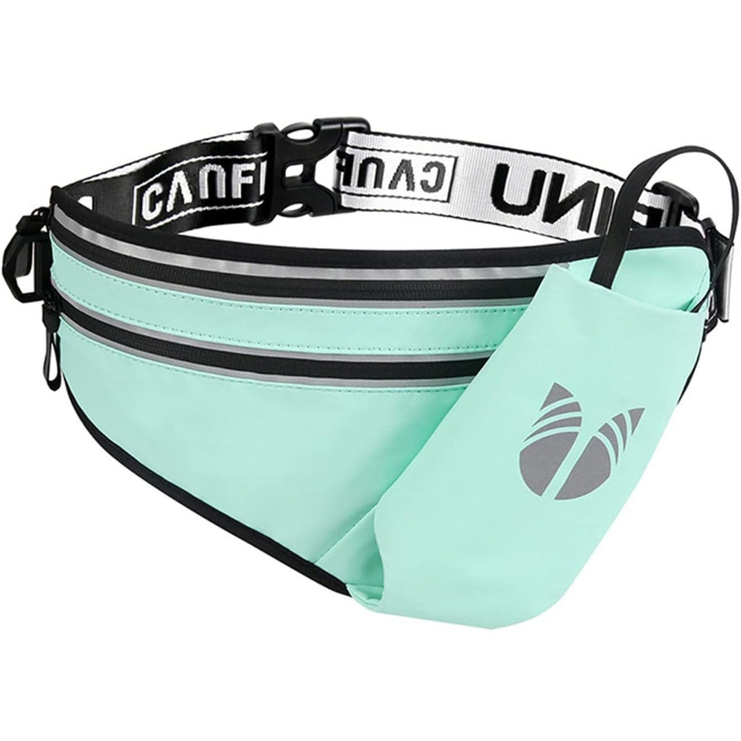 Cinturón de Hidratación MOSU Verde con Soporte para Botella y Correa Ajustable para Correr para Mujeres y Hombres