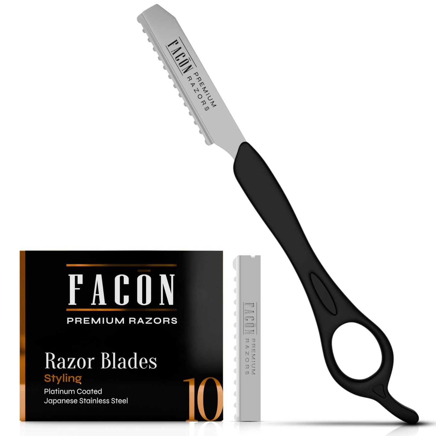Maquinilla de afeitar profesional de Facón para estilizar el cabello y texturizar el cabello + 10 cuchillas de repuesto