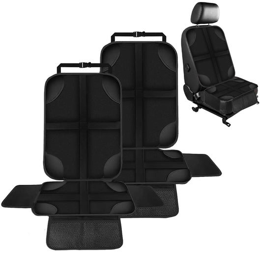 Protector de Asiento Infantil PZIOIU Negro Dos Piezas con Bolsas de Almacenamiento Antiincrustante para Automóviles SUV Camiones