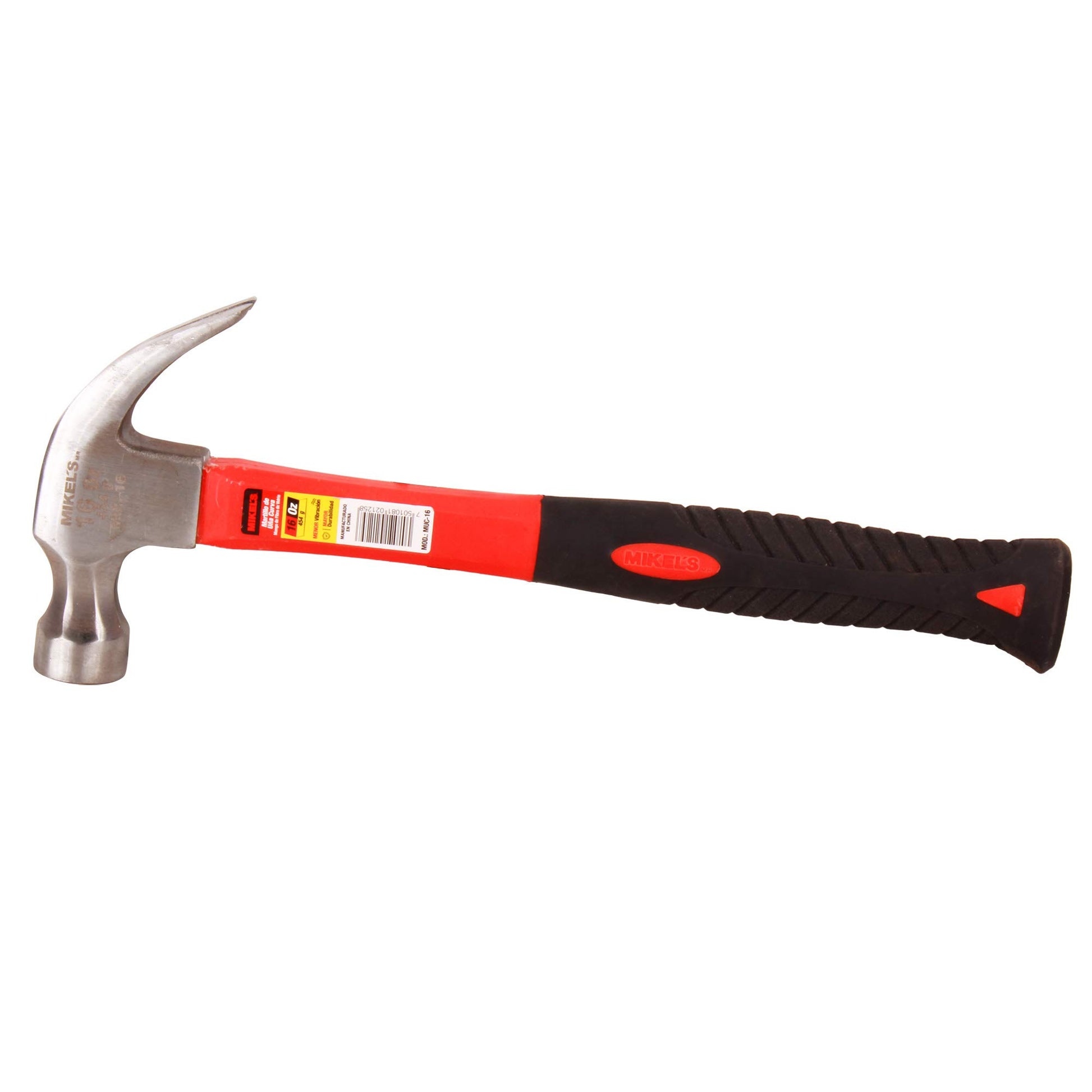 Martillo de Uña Curva Mikel's Negro Mango de Fibra de Vidrio 16 oz