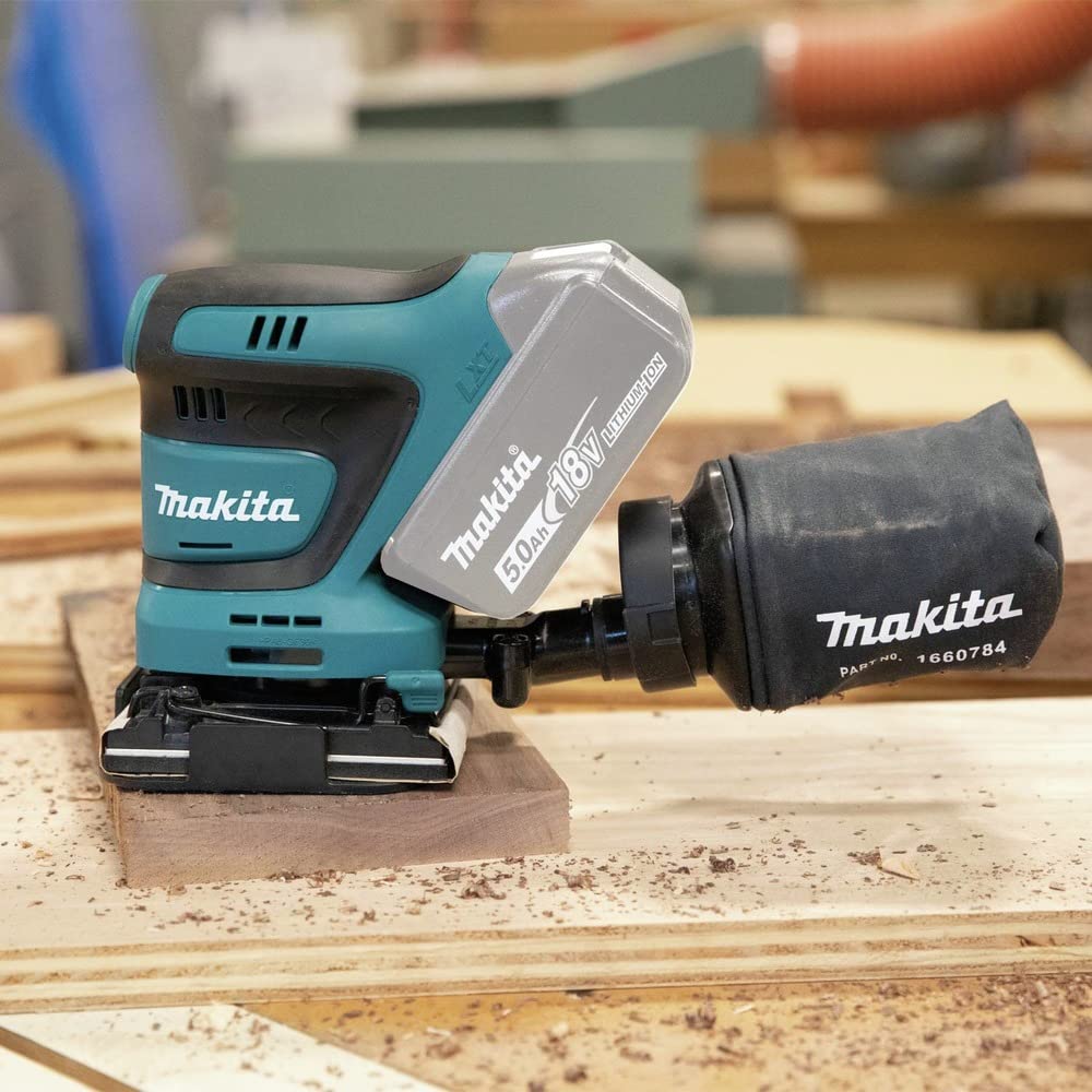 Makita XOB02Z LXT® Lijadora de acabado de 1/4 hojas inalámbrica, 18V LXT®, solo herramienta