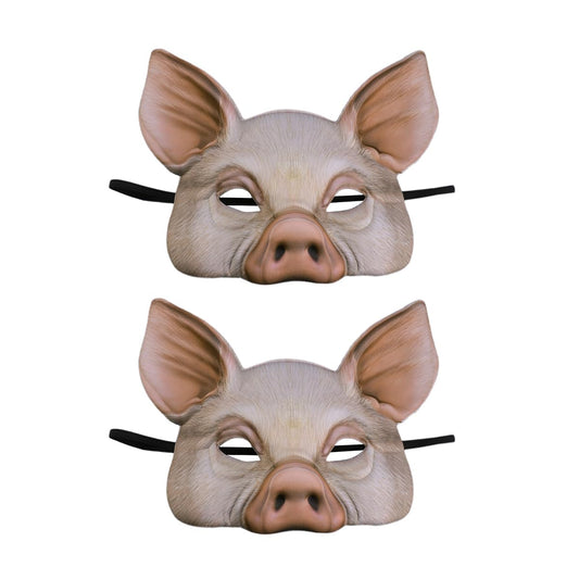 Máscara de Cerdo STOBOK Rosa de Media Cara para Halloween y Festivales, Paquete de 2 Unidades