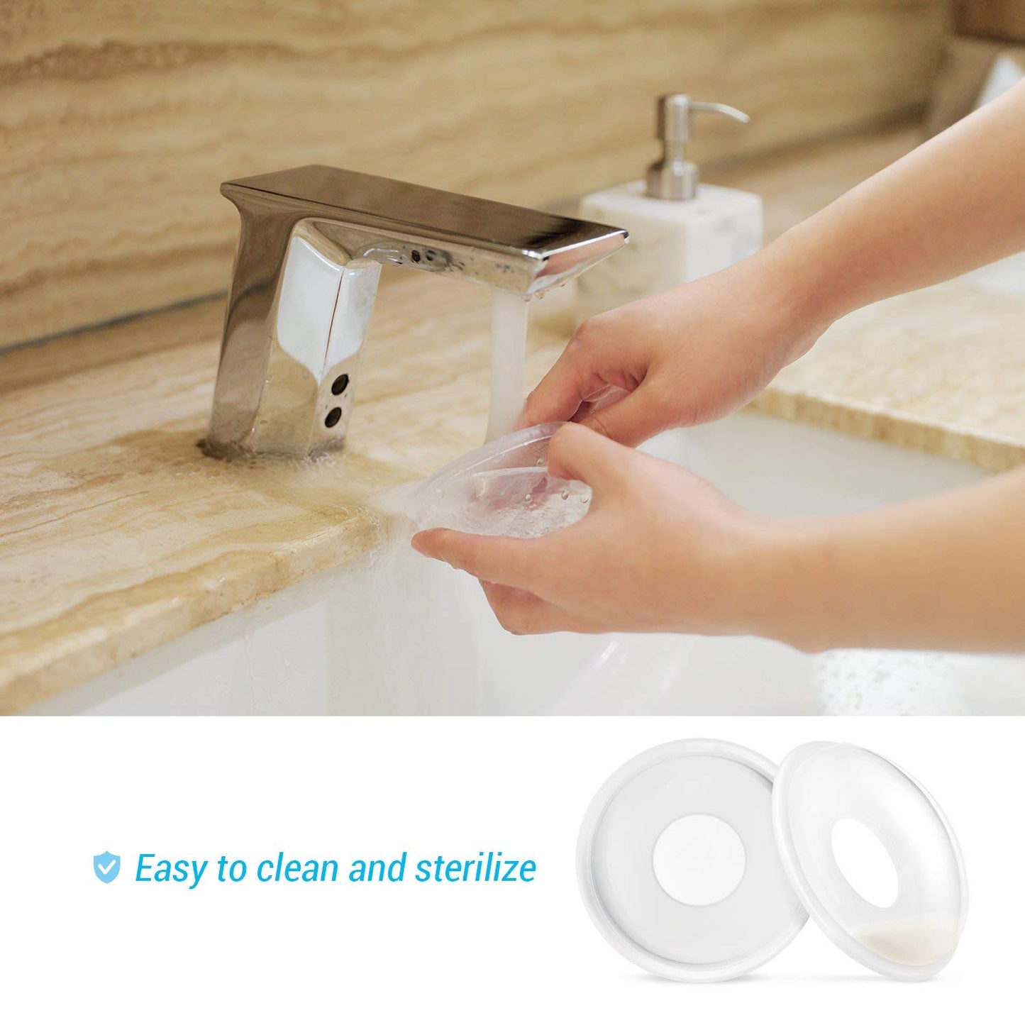 Tazas de Lactancia de Silicona Suave Paquete de 4 Reutilizables para Madres Lactantes