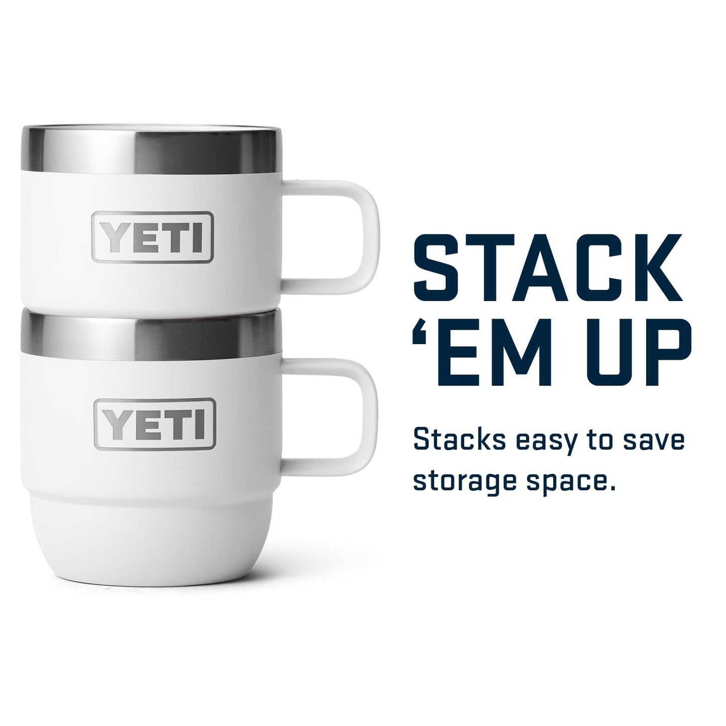 Taza de Acero Inoxidable YETI Blanco con Aislamiento al Vacío para Café y Expreso Paquete de 2