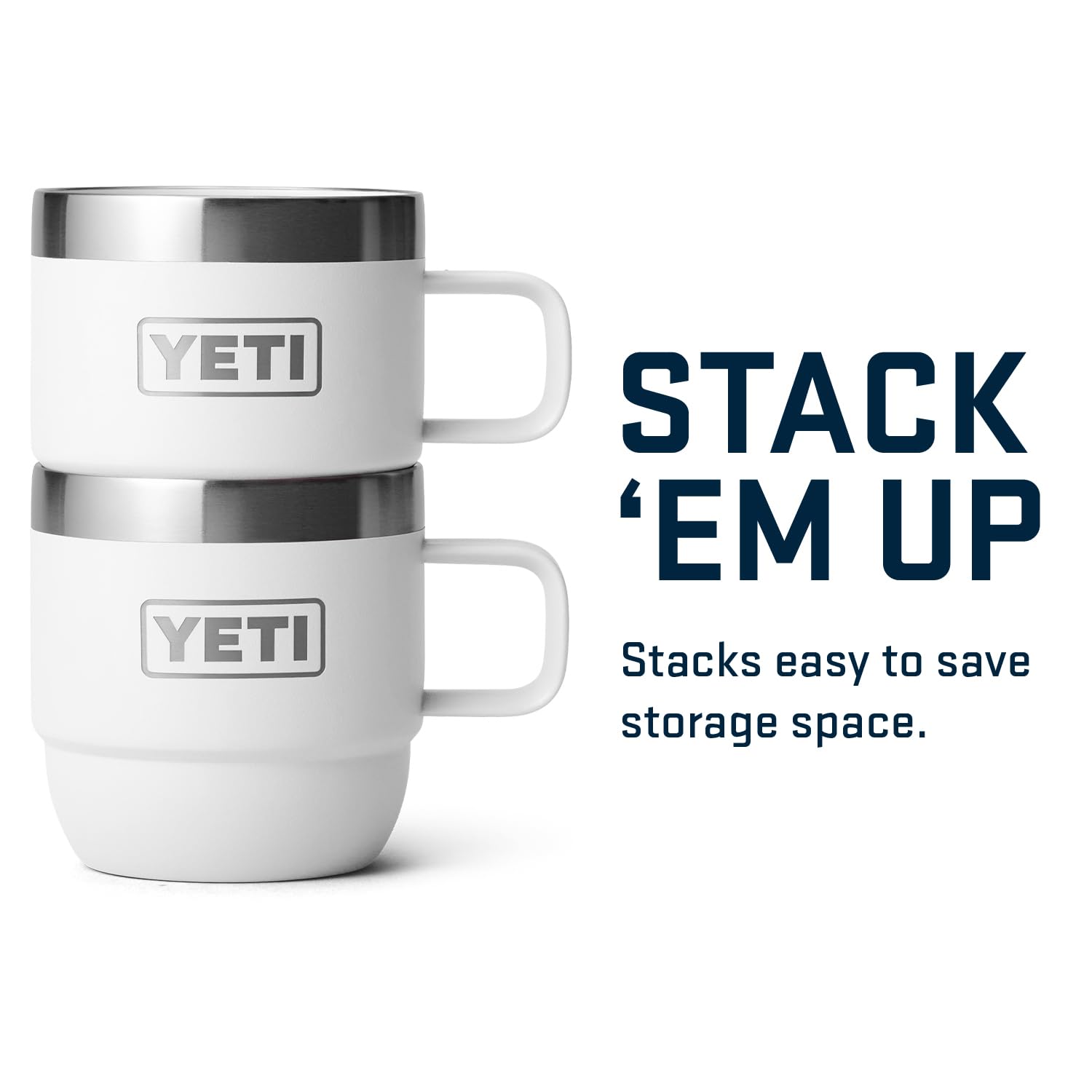 Taza de Acero Inoxidable YETI Blanco con Aislamiento al Vacío para Café y Expreso Paquete de 2