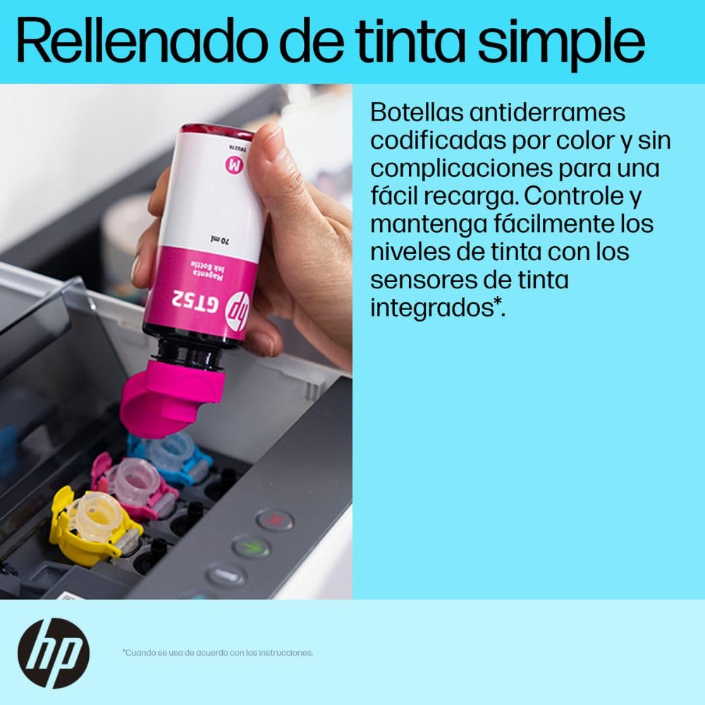 HP Impresora Multifuncional Smart Tank 750, Tinta Continua, Color, Wi-Fi, USB, Bluetooth, Dúplex (Doble Cara) & ADF Alimentador Automático, Impresión, escaneo, copiado (6UU47A)