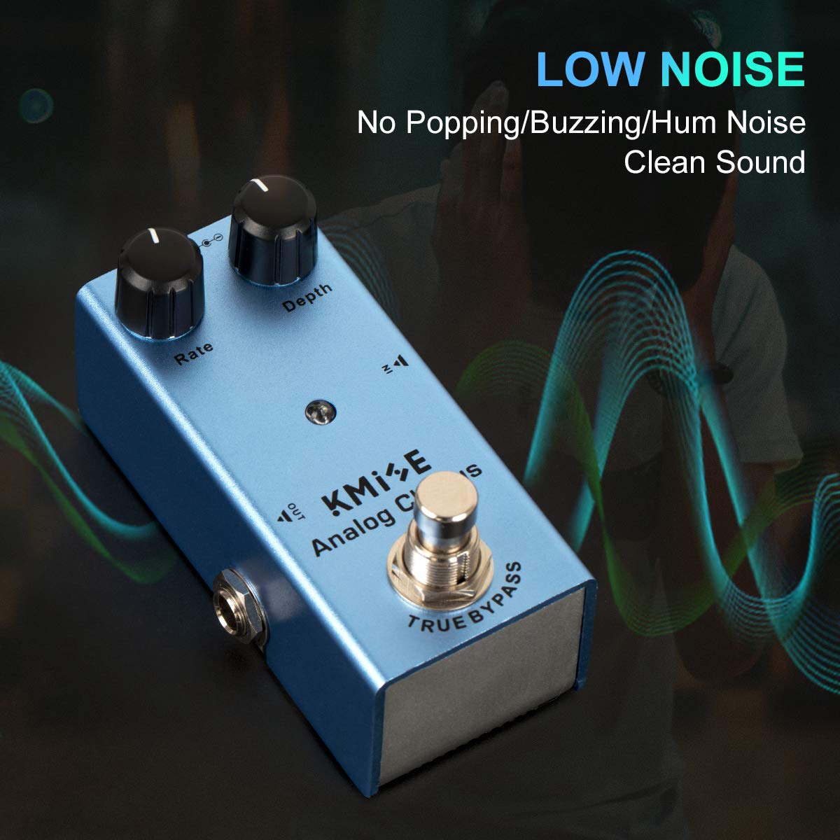 lotmusic Pedal de efectos de guitarra eléctrica Mini tipo único DC 9V True Bypass (Analog Chorus)