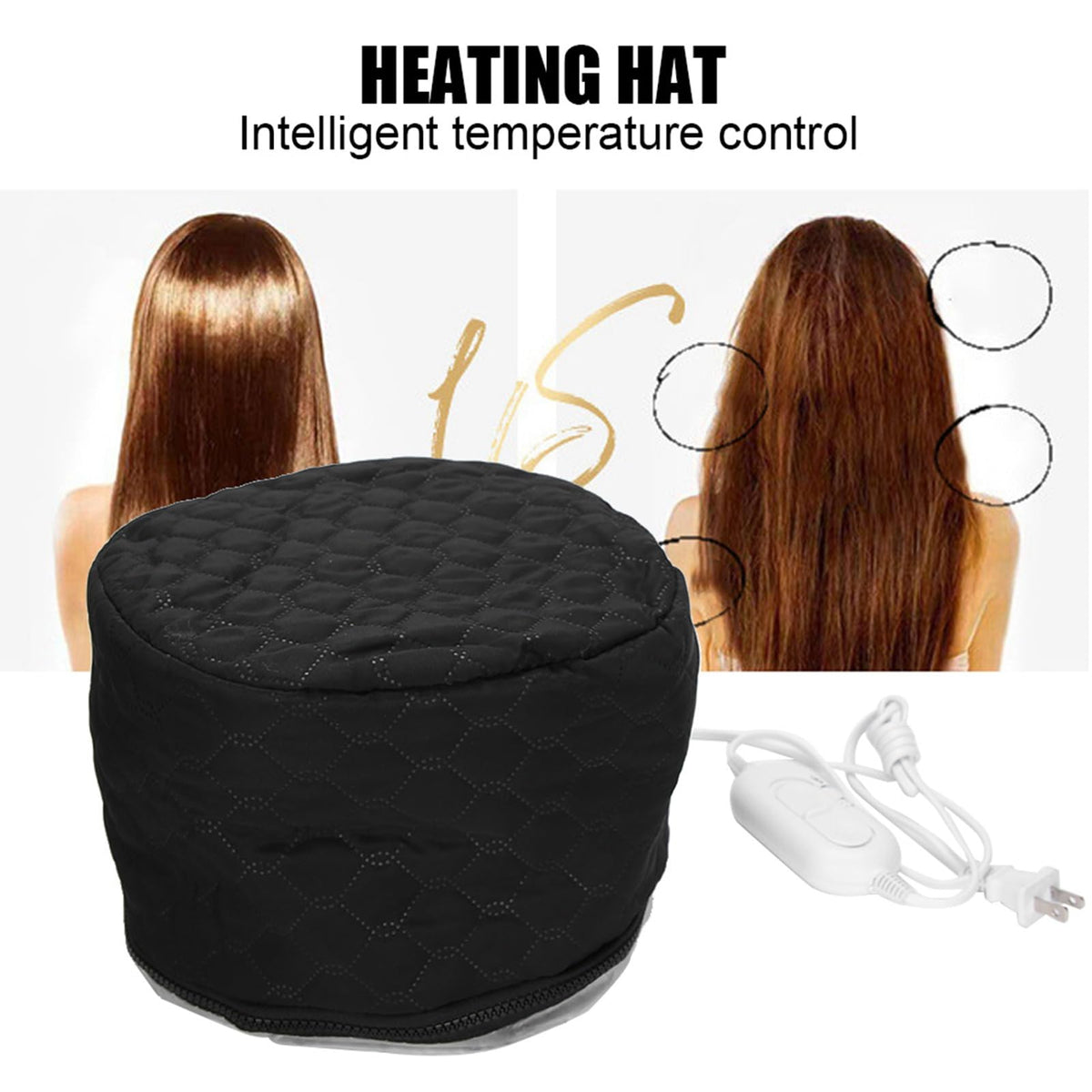 Gorro de Tratamiento con Aceite Caliente,Gorro Calefactor Eléctrico Doméstico con Temperatura Ajustable de 3 Engranajes, Gorros Calefactores Inteligentes con Control de Temperatura