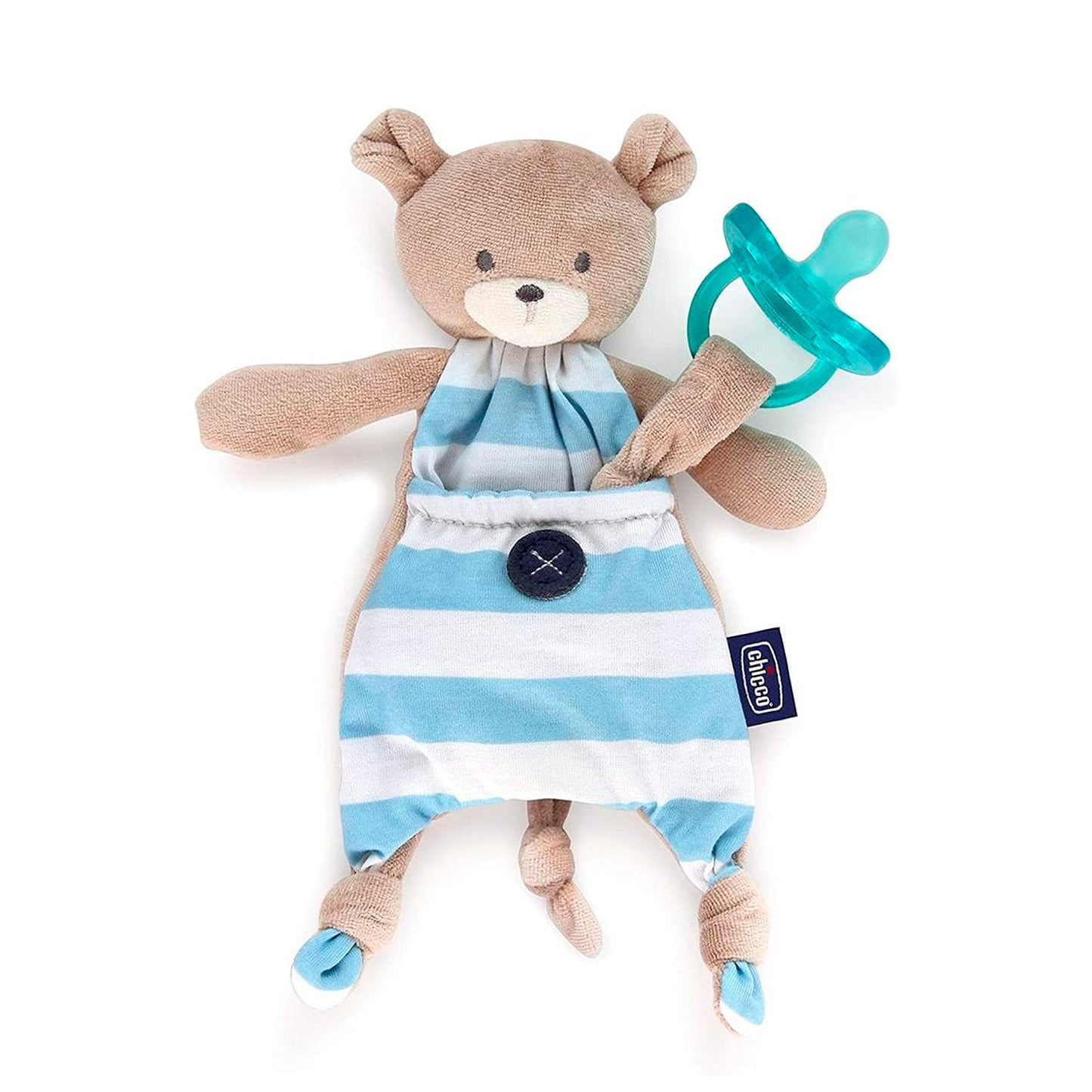 CHICCO, Porta Chupón Pocket Friend, Color Azul