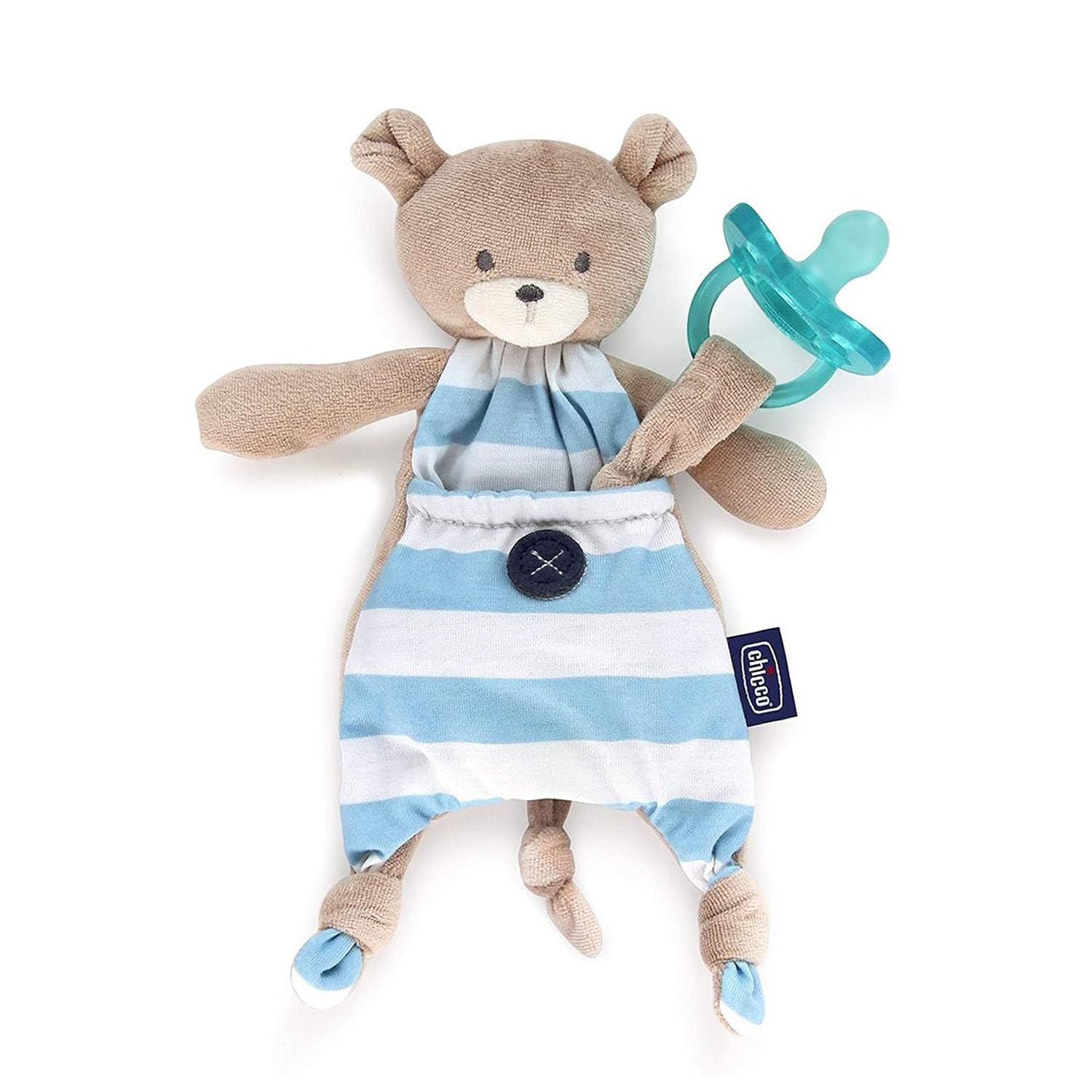 CHICCO, Porta Chupón Pocket Friend, Color Azul