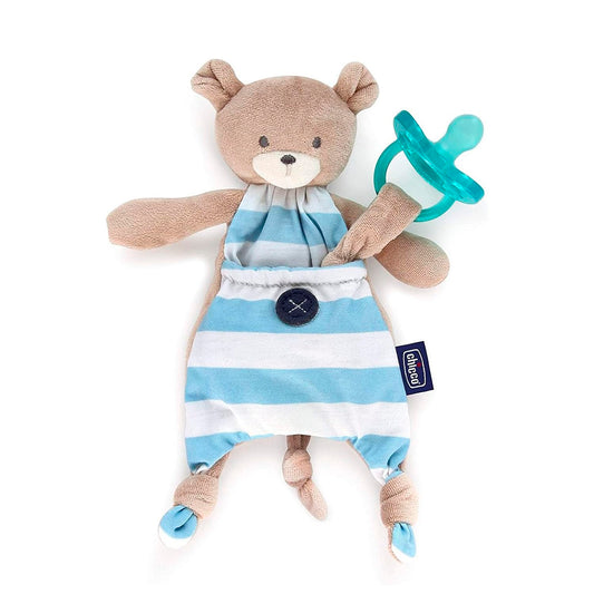 CHICCO, Porta Chupón Pocket Friend, Color Azul