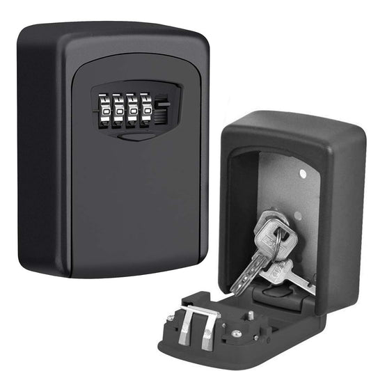 Caja de Almacenamiento de Llaves RabbitStorm Negro Rueda de Código de 4 Dígitos Impermeable para el Hogar y Fábrica
