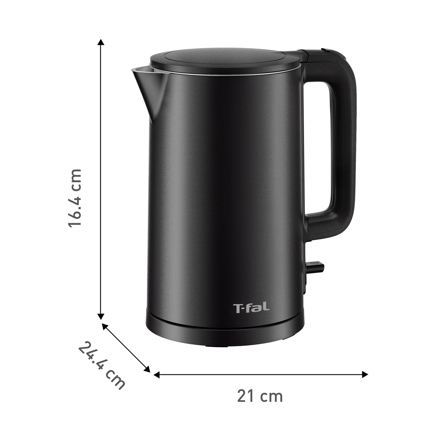 Hervidor Eléctrico T-fal Negro 1.5 L Seguro al Tacto con Potencia de 1350 W y Base 360°