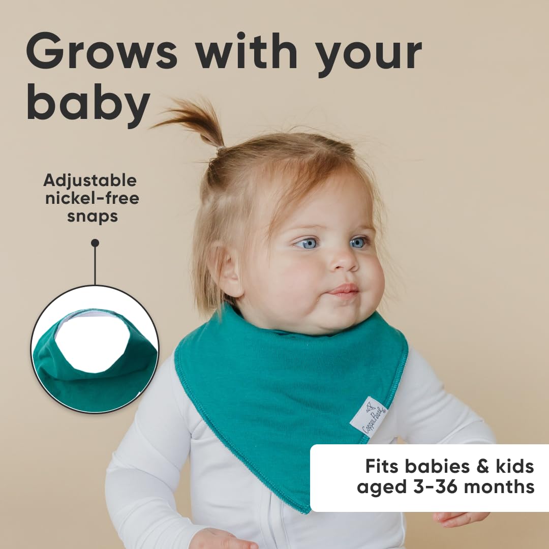 Baberos para Bebé Cooper Pearl Set De Baberos Bandana Jade, Paquete De 4 Count, pequeño