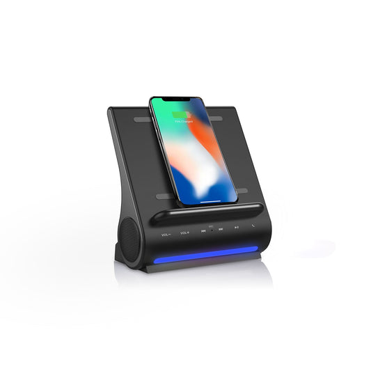 Dockall - Altavoces Bluetooth con cargador inalámbrico rápido 4 en 1, carga 3 dispositivos para iPhone 15, 14, 13, 12, 11, Samsung Galaxy S23, S22, S21, S20