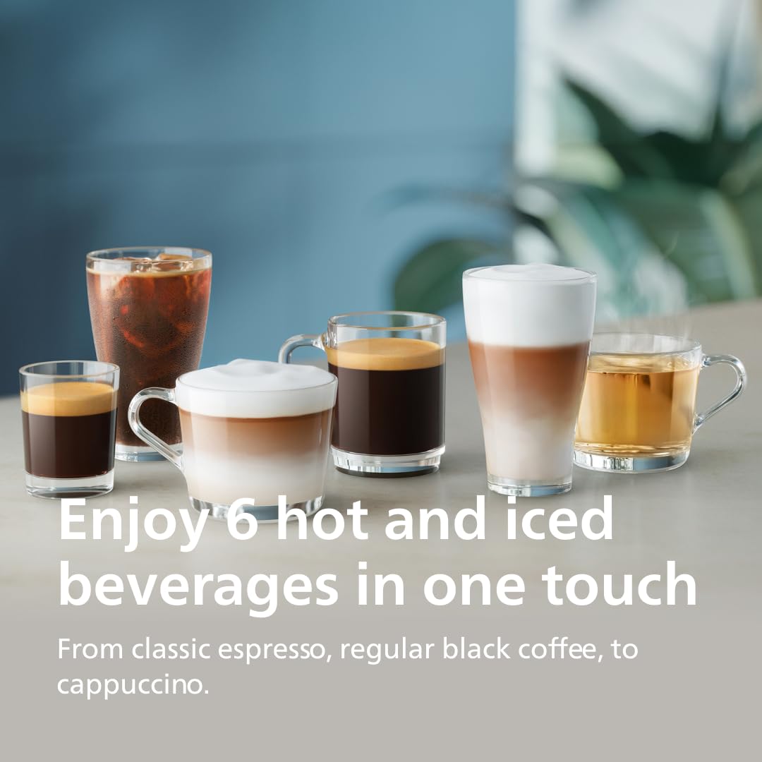 Máquina Espresso Philips 3300 Series Negra con Sistema LatteGo y 5 Variedades de Café