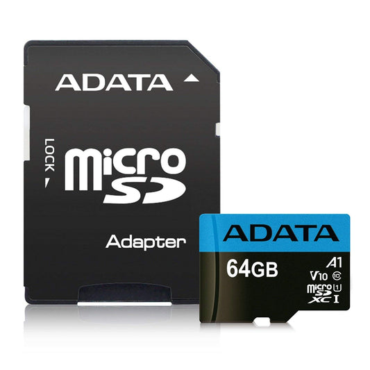 Tarjeta de Memoria Micro SDXC ADATA Negro Azul 64 GB con Adaptador Clase 10 A1