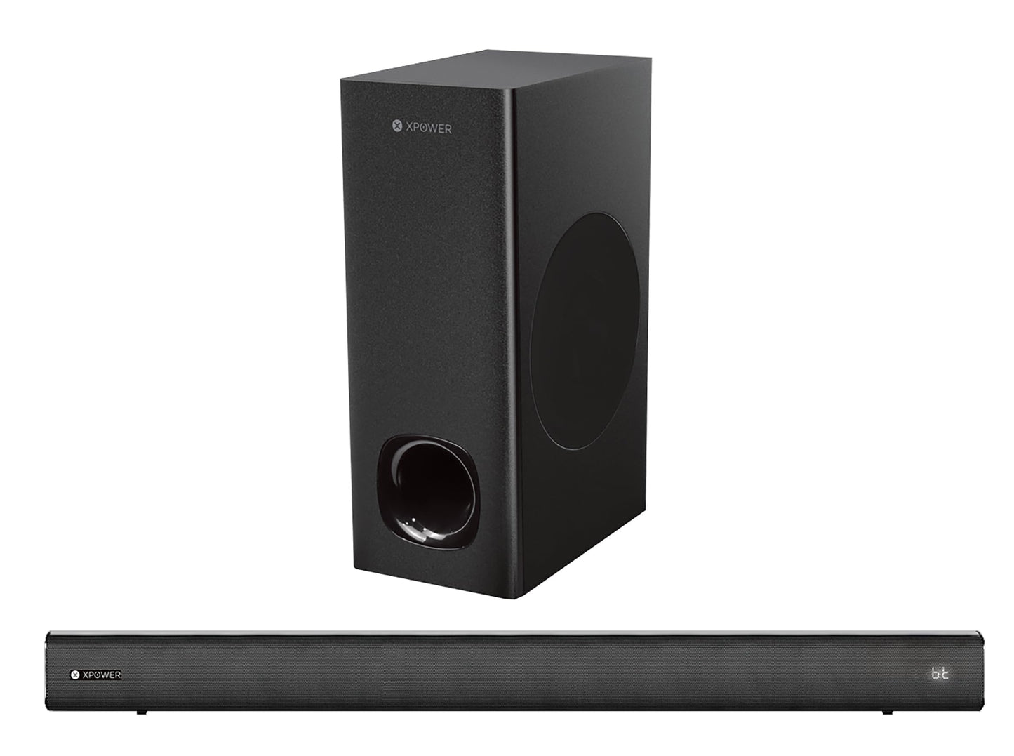 XP WER Sistema de Sonido de Cine en Casa de 120W, Barra de Sonido 60W + Subwoofer 60W | XP-SBW, Bluetooth, HDMI, AUX, Cable Optico