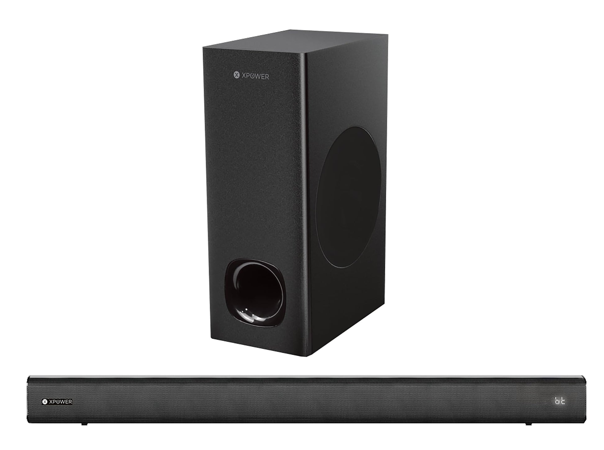 XP WER Sistema de Sonido de Cine en Casa de 120W, Barra de Sonido 60W + Subwoofer 60W | XP-SBW, Bluetooth, HDMI, AUX, Cable Optico