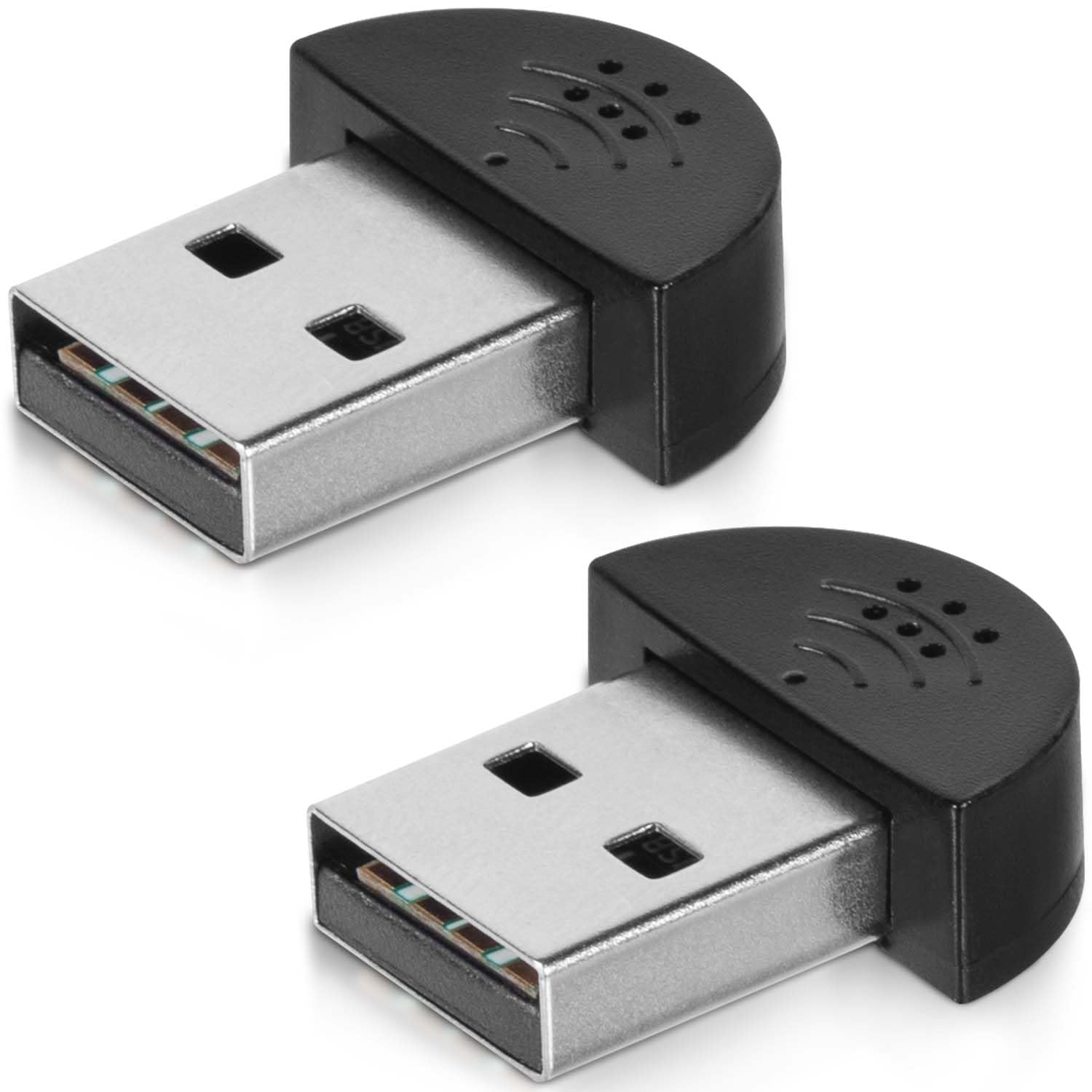 igoolee 2 Pcs USB 2.0 Mini Micrófono, grabación de portátil PC de computadora/plug and play para Skype, MSN, Yahoo, YouTube, Google búsqueda por voz y juegos