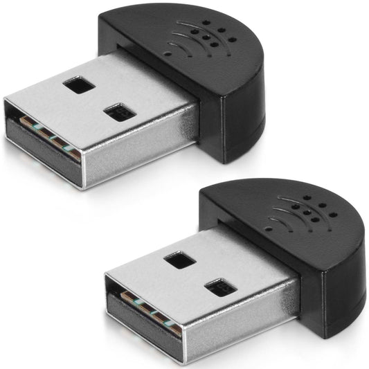 igoolee 2 Pcs USB 2.0 Mini Micrófono, grabación de portátil PC de computadora/plug and play para Skype, MSN, Yahoo, YouTube, Google búsqueda por voz y juegos