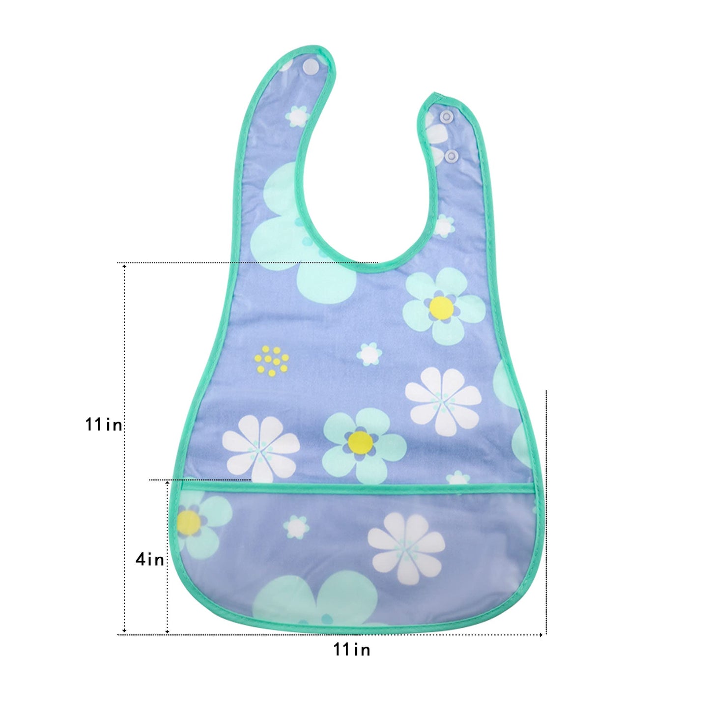(Red) - Baby Waterproof Bib with Crumb Catcher Pocket, Comfortable Soft Adjustable Snaps Feeding Bibs for Infants and Toddlers (Watermelon)