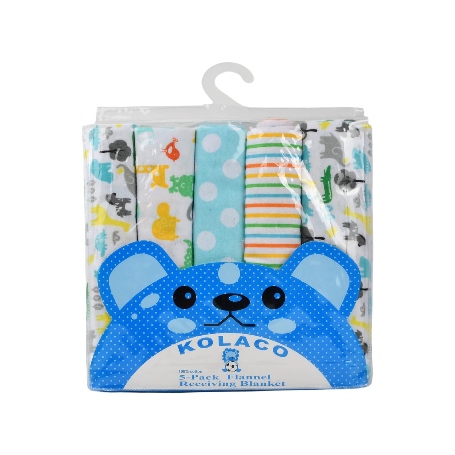 Flannel 5 Piece Receiving Blankets- 100% Lujo Algodón Orgánico Cobija Envolvente para Niños y Niñas Suave Tejido Cálido Acogedor Coche Cuna Recién Nacidos Bebés Niños Pequeños