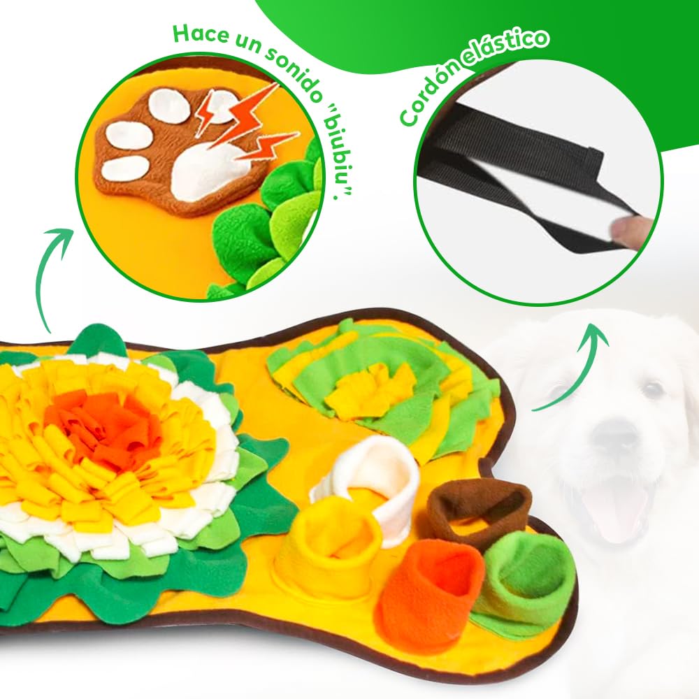 JEMUON Alfombrilla para Snuffle de Mascotas, Tapete Olfativo para Perros, Tapete Entrenador para Perro, Snuffle Mat de Adiestramiento para Olfatear Alimento, Juguete Interactivo para Perro Mascotas