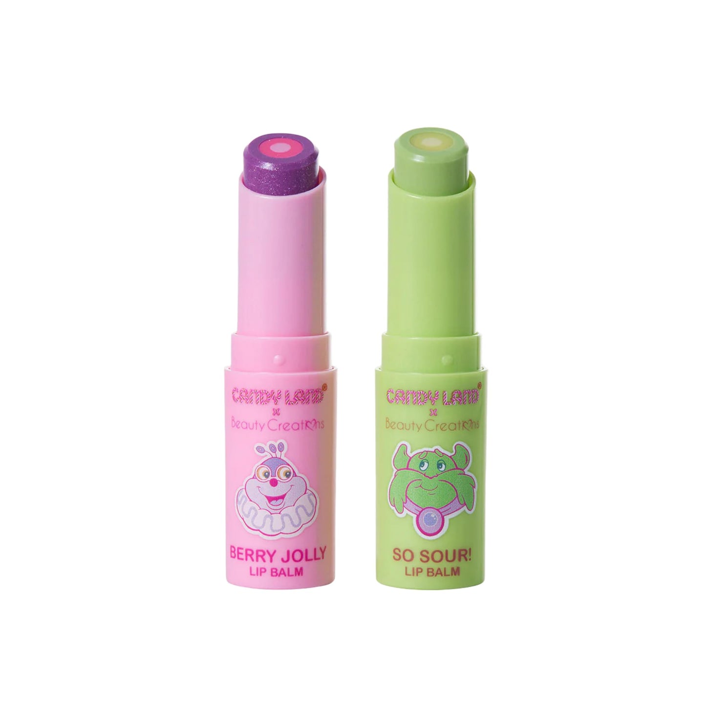 Beauty Creations - Set de Bálsamos Labiales, Candy Land Triple Treat, con Vitamina E, Jojoba y Manteca de Karité, Aromas Dulces y Ácidos, Edición Limitada