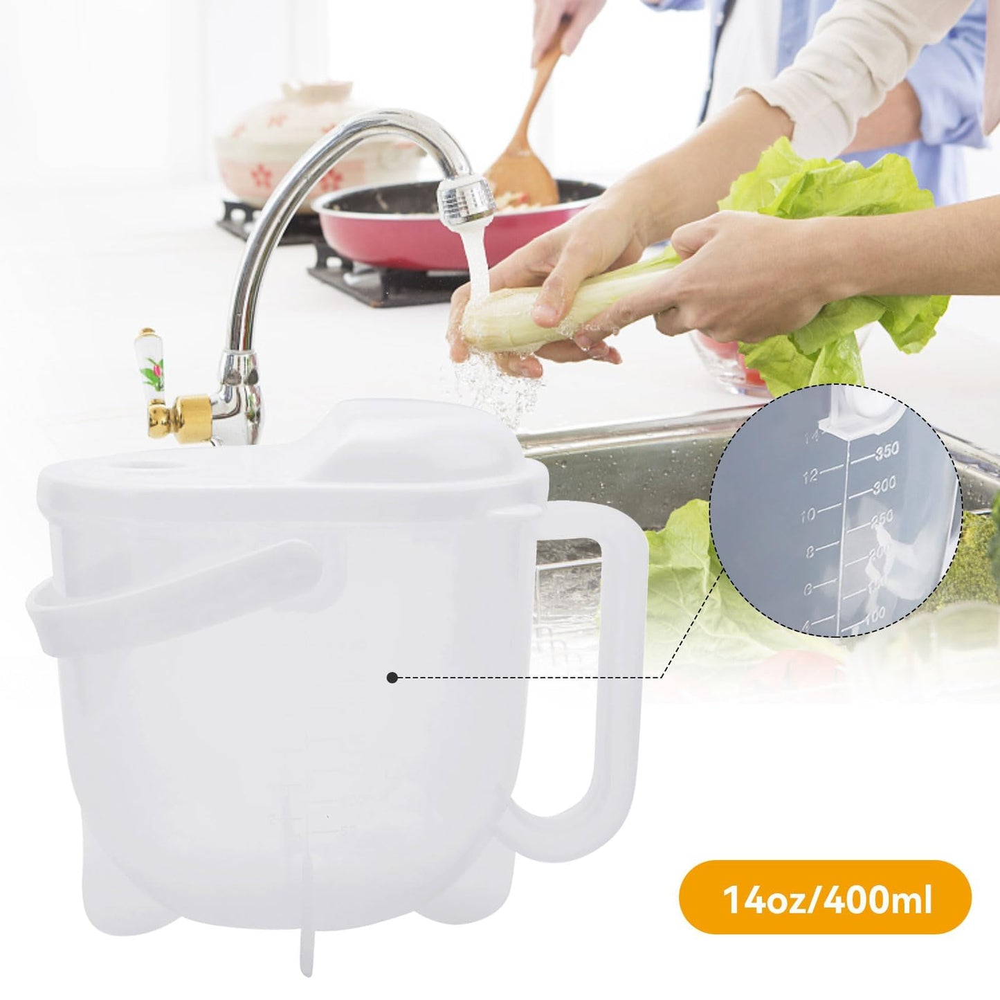 Colador Tazón de Cocina con Mango para Arroz y Vegetales con Agujeros Finos