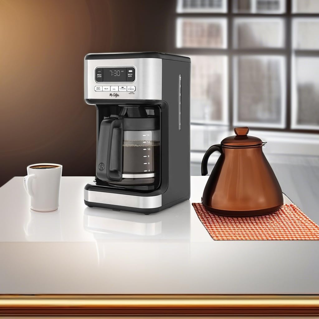 Cafetera Programable Mr. Coffee Acero Inoxidable 14 Tazas