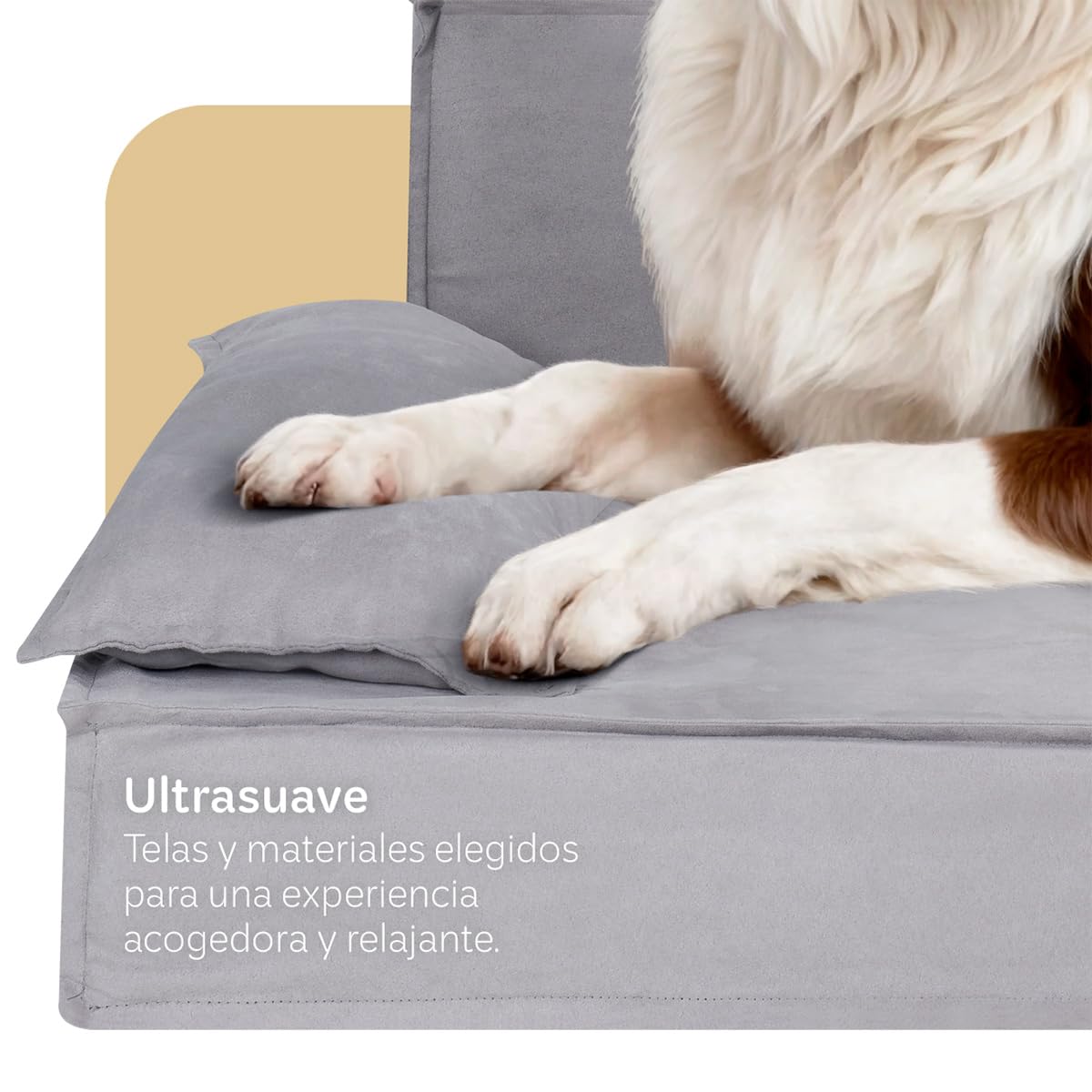 Sofá Cama Ortopédico ESQUIMAL Gris con Funda Lavable para Perros y Mascotas Tamaño Chico