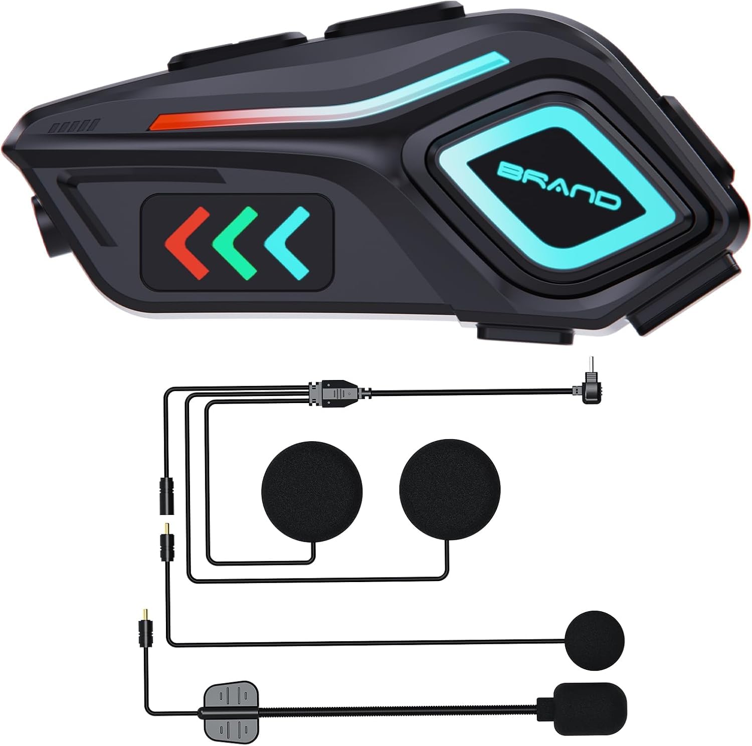 OBEST Auricular Bluetooth para Motocicleta con MicróFono, Micrófono Suave y Duro 2 en 1, Bluetooth 5.4 Intercomunicador, IPX8 a Prueba de Agua, Puede Conectar Dos Dispositivos Al Mismo Tiempo
