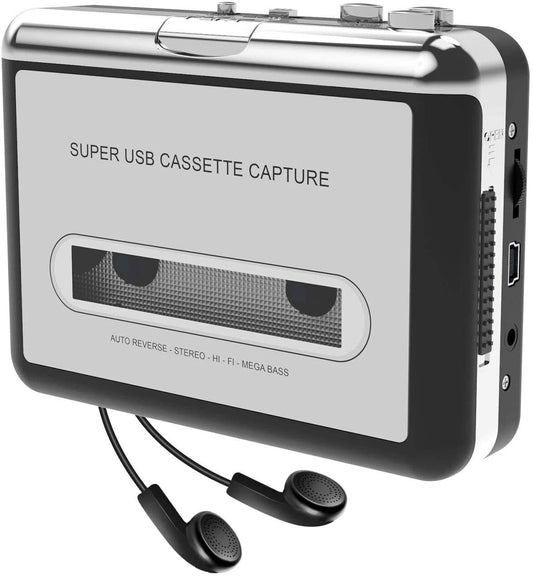 DIGITNOW Convertidor USB de Cassette a MP3, Convertir Audio Cassette a MP3 Digital,para Grabar Cassette a mp3 en Windows o Mac