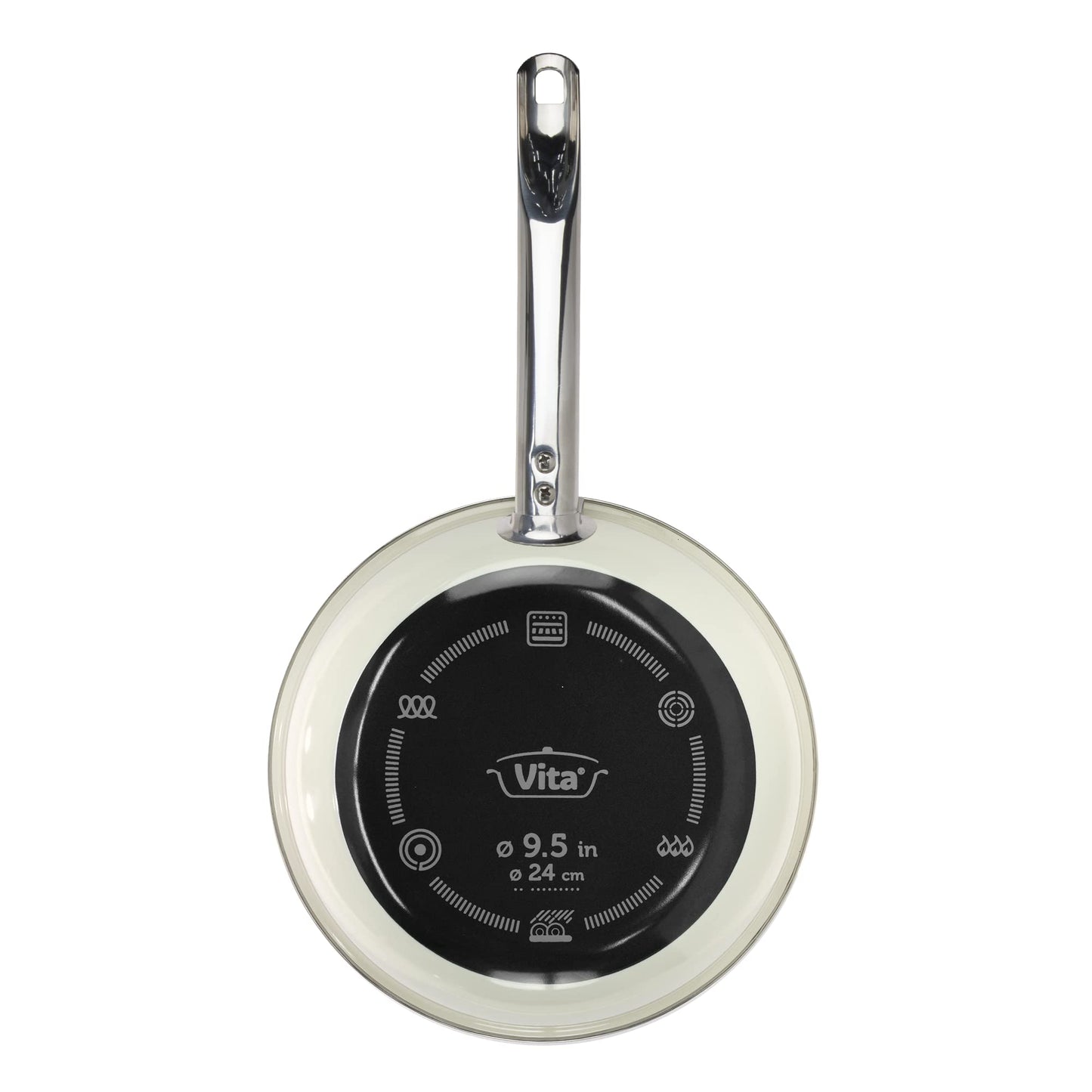 Sartén Vita Blanco de Acero Vitrificado con Antiadherente 24 cm