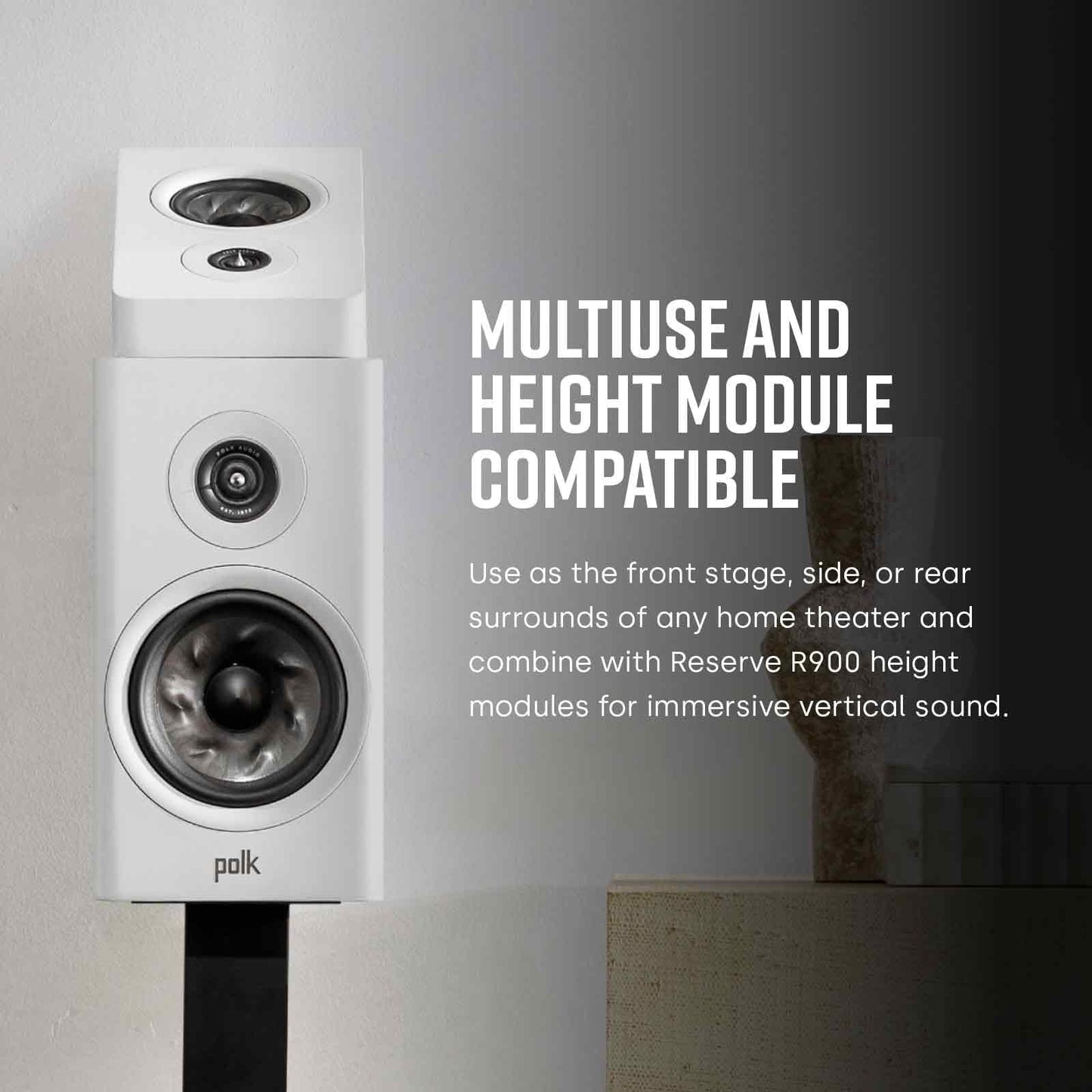 Altavoz de Estantería Polk Audio Reserve R200 Negro con Audio Dinámico y Detallado para Cine en Casa