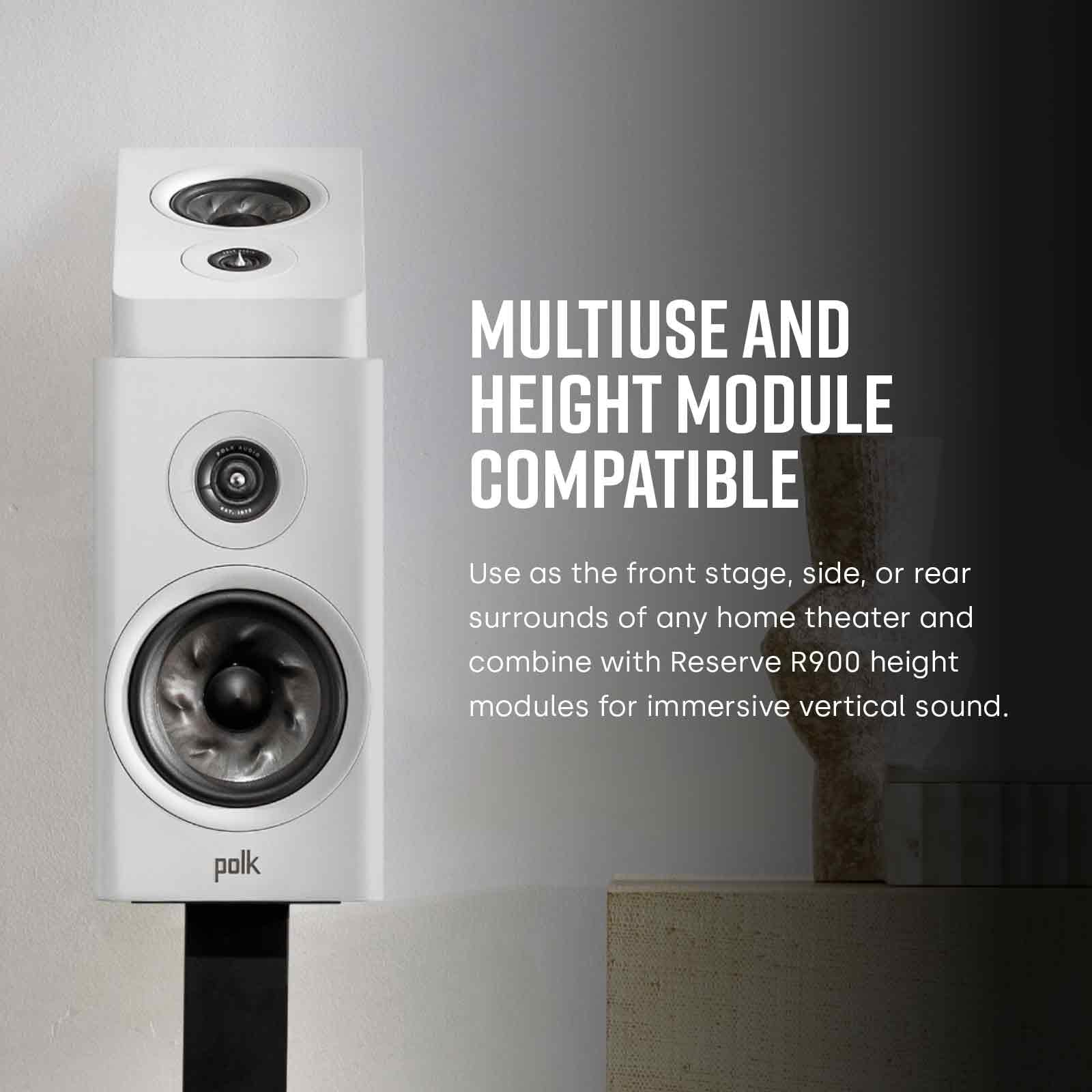 Altavoz de Estantería Polk Audio Reserve R200 Negro con Audio Dinámico y Detallado para Cine en Casa