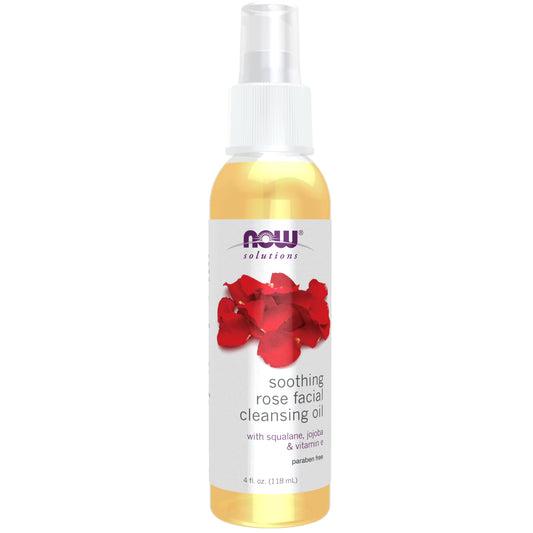 Now Foods Aceite Limpiador Facial Calmante De Rosas Con Aceite De Jojoba, Vitamina E Y Absoluto De Rosa, 4 Onzas Líquidas Oro Amarillo 4 Onzas Líquidas (Paquete De 1)