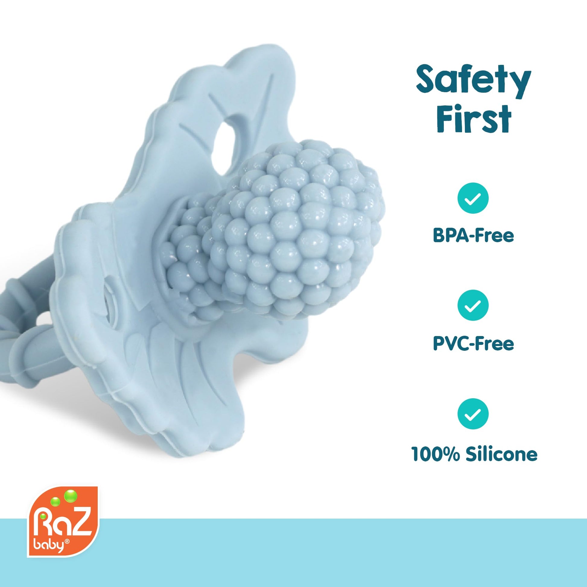 Chupete RaZbaby RaZberry Rojo Alivio Dentición Grado Alimenticio para Bebés