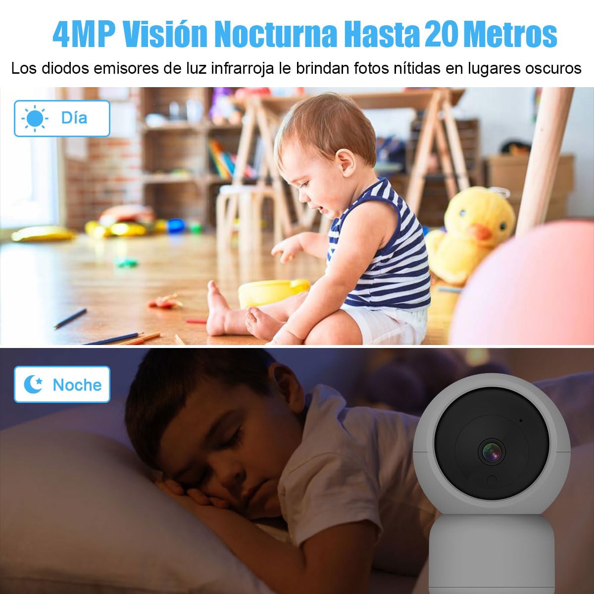 Cámara de Seguridad EASYTAO TV-308 Interior WiFi 2.5K con Audio Bidireccional y Alexa