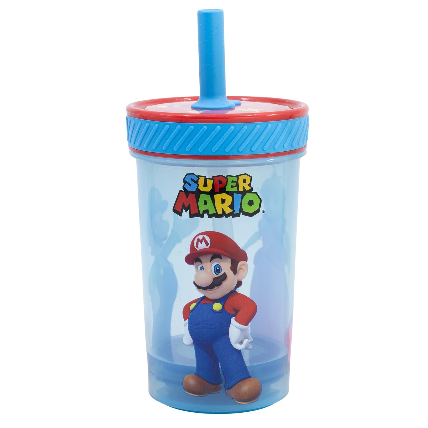 Stor – Vaso Antivuelco para Niños con Tecnología Smartgrip Drop Safe 370 ml Super Mario | Producto Oficial con Licencia Nintendo| Con Popote | A Prueba de Derrames | El Vaso que No se Cae