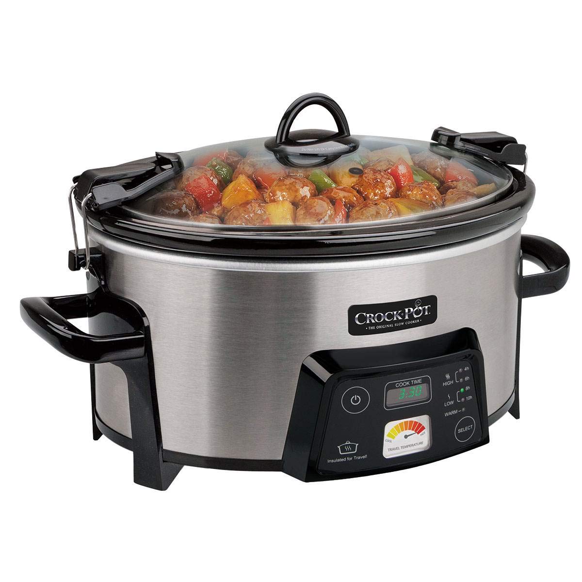 Crock-Pot SCCPCTS605-S Cook Travel Serve 6 cuartos de galón de cocción lenta programable