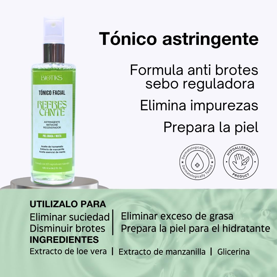 Kit anti acné para piel grasa (Limpiador, tónico, crema hidratante y sérum tratamiento) piel con menos grasa, marcas y acné