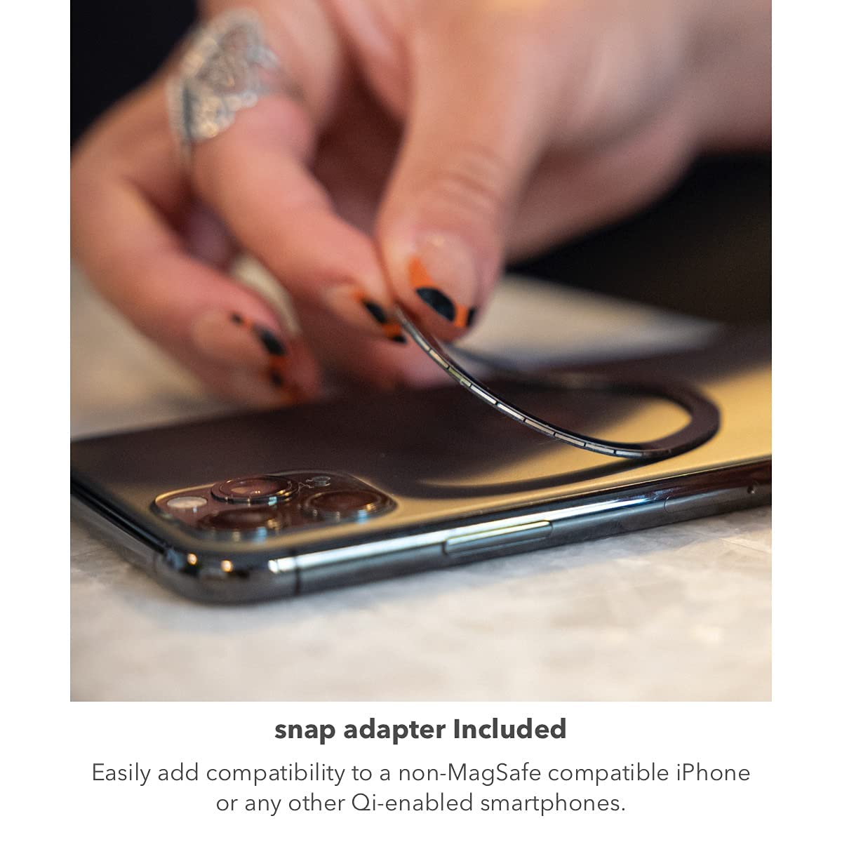 Mophie Snap+ Cargador Universal de Montaje de ventilación inalámbrico, Carga de 15 W, posicionamiento magnético para una colocación precisa, operación con una Sola Mano, Compatible con Magsafe para